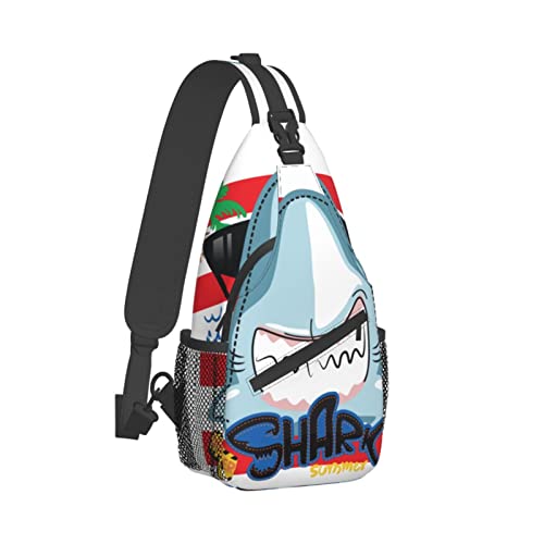 Shark Sling Bag Crossbody Women Men Travel Chest Backpack Leisure Sports Outdoor Running Hiking