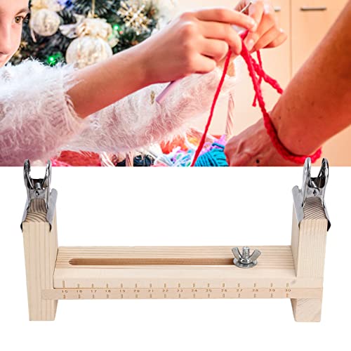 Jig Bracelet Maker Wooden Frame, Wooden Bracelet Jig U Shape Clear Scale with 2 Clamps Adjustable Length, Bracelet Braiding Tool for Kit DIY Hand Knitting