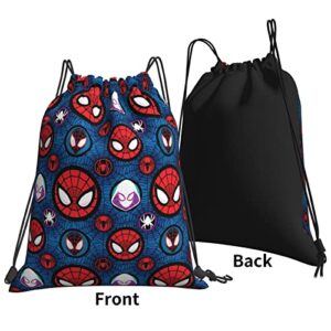 OUOUO Cool Superheros Drawstring Backpack Gym Bag Waterproof Training Gymsack Sport Strap Pack for Girls Boys Teens, Blue