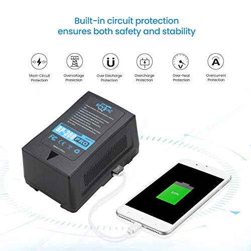 REYTRIC 190Wh and 300Wh V Mount/V-Lock Battery Series with Two D-Tap Charger 13400mAh and 20400mAh