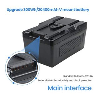 REYTRIC 190Wh and 300Wh V Mount/V-Lock Battery Series with Two D-Tap Charger 13400mAh and 20400mAh