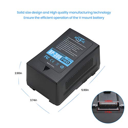 REYTRIC 190Wh and 300Wh V Mount/V-Lock Battery Series with Two D-Tap Charger 13400mAh and 20400mAh