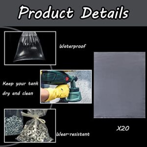 20 Pack Paint Sprayer Bags 7.8 X 11.8 Wagner Paint Sprayer Liners Clear Flat Open Poly Bags Spray Gun Bag for Wagner Paint Sprayers HVLP Paint Sprayer Accessories