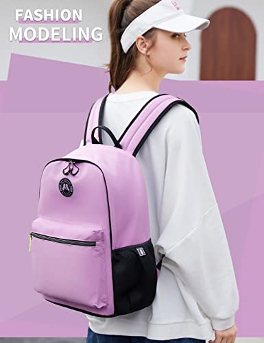 Lohol Lightweight & Casual Daypacks for Men, Women & Students, Perfect Daily Backpack for School, Work, and Travel (Light Purple)