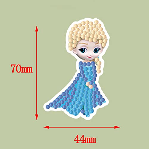 SHOWERRING 24 PCS 5D DIY Diamond Painting Stickers Kits for Kids,Cute Cartoon Princess and Animals Handmade Digital Paint Rhinestone Mosaic Sticker Making for Children Art Craft,Kids Gift