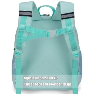 HawLander Preschool Backpack for Toddler Girls, Kids School Bag, Ages 3 to 7 years old, Mini, Light Green