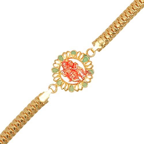 CHERKRAFT Rakhi for Brother Floral Fancy Rakhi Thread for Men/Boy Raksha Bandhan (Design 4, Standard)