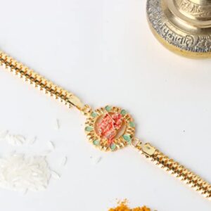 CHERKRAFT Rakhi for Brother Floral Fancy Rakhi Thread for Men/Boy Raksha Bandhan (Design 4, Standard)