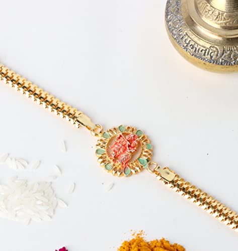 CHERKRAFT Rakhi for Brother Floral Fancy Rakhi Thread for Men/Boy Raksha Bandhan (Design 4, Standard)