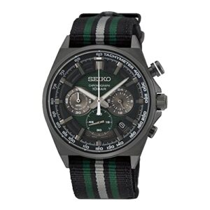 seiko chronograph quartz green dial men's watch ssb411p1