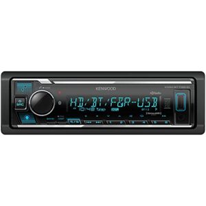kenwood kmm-bt732hd bluetooth car stereo with usb port, am/fm radio, mp3 player, multi color lcd, hd radio, detachable face, built in amazon alexa, compatible with siriusxm tuner