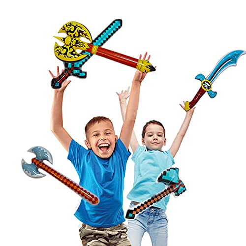 Mkork&fzsx Inflatable Toys Inflatable Weapons Large Size Blow Up Sword Axe Pixel Party Favor(13 Objects per Box)