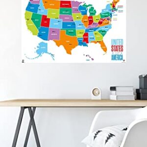 Map - United States of America 2022 Wall Poster with Push Pins