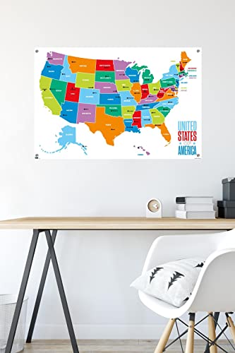 Map - United States of America 2022 Wall Poster with Push Pins