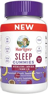 maryruth's melatonin 5mg sleep gummy with l-theanine | lemon balm | vitamin b6 | sugar-free | relaxation | vegan | non-gmo | gluten free | 60 count