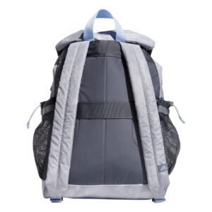 adidas Saturday Backpack, Stone Wash Grey/Blue Dawn, One Size