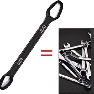 YWHWXB Double Ended Multifunctional Universal Wrench, 5/16”-1/2”, 9/16”-7/8” Self-Tightening Wrench, Chrome Vanadium Steel Repair Tool