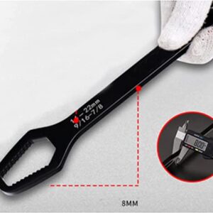 YWHWXB Double Ended Multifunctional Universal Wrench, 5/16”-1/2”, 9/16”-7/8” Self-Tightening Wrench, Chrome Vanadium Steel Repair Tool