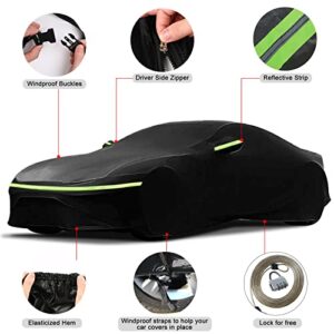 Waterproof Car Cover Replace for 1998-2023 Porsche 911 (991/992/996/997 Series) Carrera 4S/Turbo/Carrera, 6 Layers All Weather Full Car Covers with Zipper Door for Snow Rain Dust Hail Protection