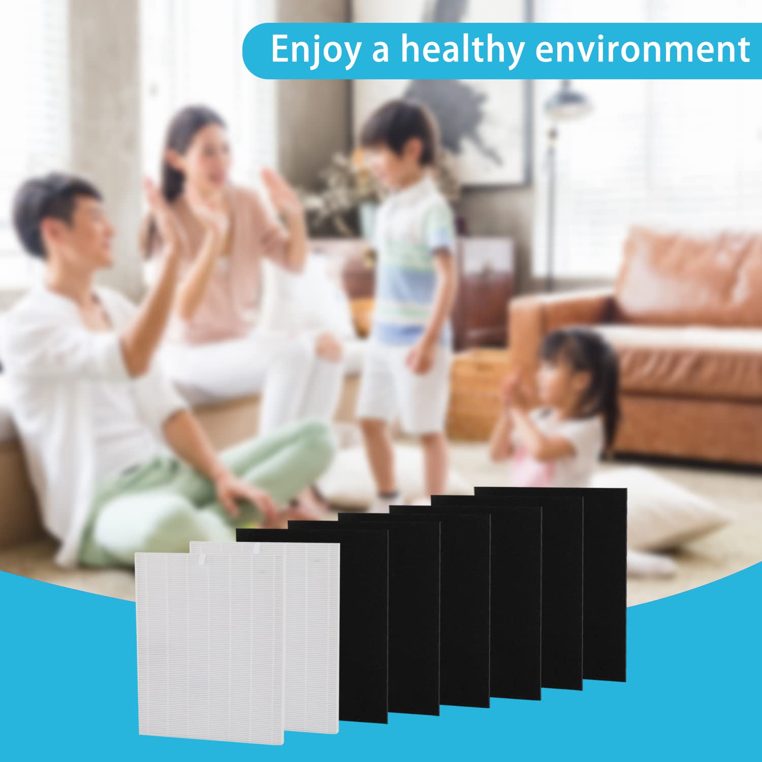 D480 Replacement Filter D4 Compatible with Winix D480 Air Purifier,Replace 1712-0100-00, 2 True HEPA + 6 Carbon Filters