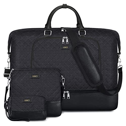 Travel Weekender Bag for Women Overnight Bag with Shoe Compartment Oversized Travel Duffel Bag Carry On Tote with Trolley Sleeve 21" for Weekend Travel Business Trip