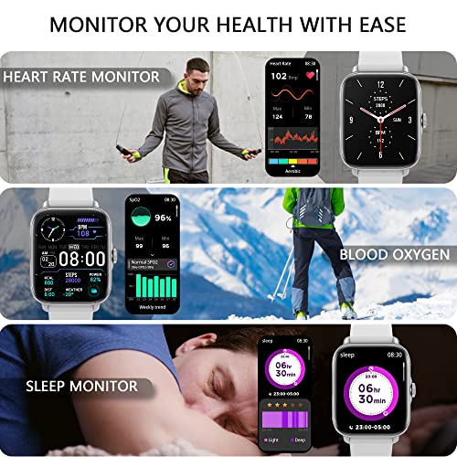 Smart Watch (Answer/Make Call), 1.7" Smartwatch Fitness Tracker for Android and iOS Phones with Heart Rate Sleep Tracking, 28 Sport Modes, Blood Oxygen, Ai Voice Control,Fitness Watch for Women Men