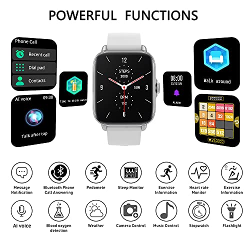 Smart Watch (Answer/Make Call), 1.7" Smartwatch Fitness Tracker for Android and iOS Phones with Heart Rate Sleep Tracking, 28 Sport Modes, Blood Oxygen, Ai Voice Control,Fitness Watch for Women Men