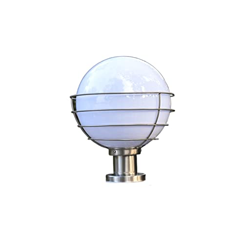 JSBDPHW Outdoor Spherical Fence Pillar Lamp Waterproof IP55 Simple Style E27 Post Light Villa Gate Column Light Courtyard Garden Lawn Base Landscape Light