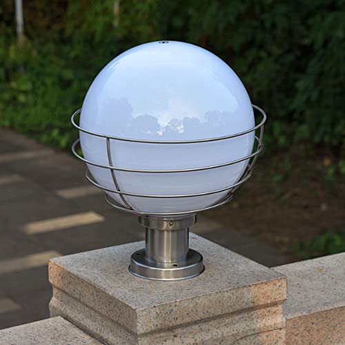 JSBDPHW Outdoor Spherical Fence Pillar Lamp Waterproof IP55 Simple Style E27 Post Light Villa Gate Column Light Courtyard Garden Lawn Base Landscape Light