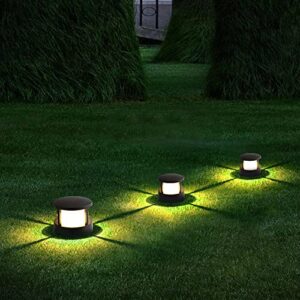 JSBDPHW Simple Metal Small Pillar Lamp Outdoor Waterproof Column Light LED Light Source Garden Wall Gate Post Light Villa Lawn Light Landscape Light