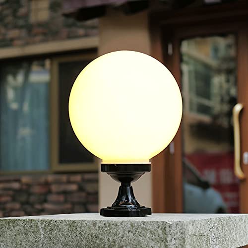 JSBDPHW Creative Spherical E27 Pillar Lamp Acrylic Lampshade Outdoor Fence Column Light Villa Courtyard Gate Column Light Lawn Decorative Lighting Fixtures