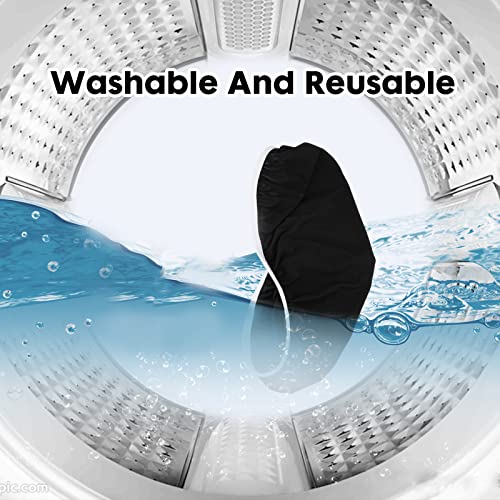 AZHCHKE Toilet Tank Lid Cover, Bathroom Stretch Washable Spandex Toilet Tank Protector Cover with Elastic Bottom, Black