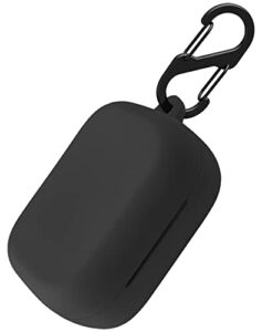 geiomoo silicone case compatible with skullcandy grind fuel, protective cover with carabiner (black)