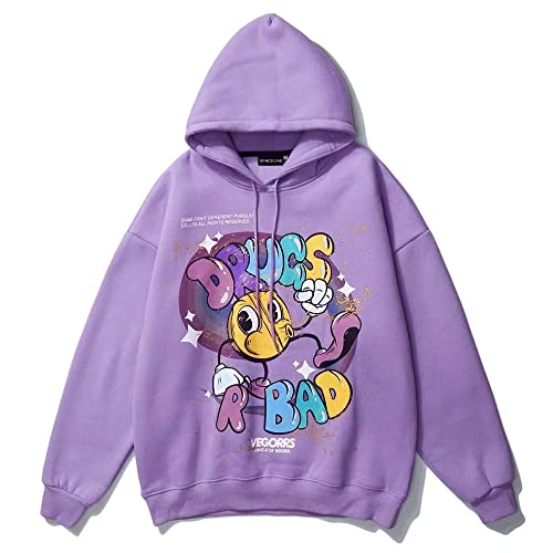 SPACELINE Novelty Hoodies Drug R Bad Men's Fashion Pullover Sweatshirt Hip Hop Streetwear Casual Hoodie Anime Design