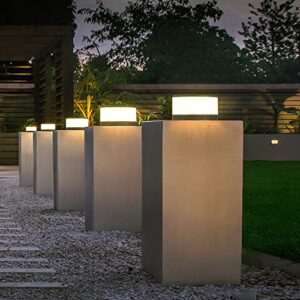 JSBDPHW Modern Minimalist LED Pillar Lamp Outdoor Waterproof Column Light Courtyard Garden Small Post Light Lawn Lamp Villa Fence Gate Decoration Landscape Light