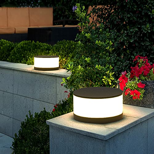 JSBDPHW Modern Minimalist LED Pillar Lamp Outdoor Waterproof Column Light Courtyard Garden Small Post Light Lawn Lamp Villa Fence Gate Decoration Landscape Light