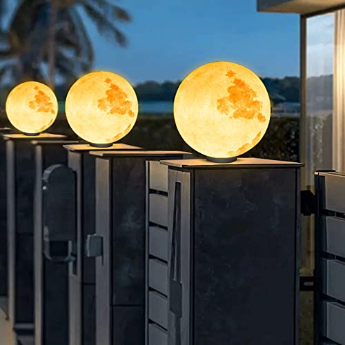 JSBDPHW Creative Moon Shape Pillar Lamp Modern Simple LED Post Light Outdoor Waterproof Column Light Courtyard Wall Lamp Villa Garden Lawn Decoration Landscape Light