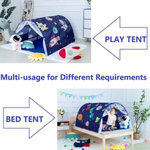 Upgrate Bed Tent Boys Girls Dream Canopy Tents for Toddlers Bed Tent Twin with Net Curtain 55"×39"×31" Privacy Space Portable Play Tent for Kids Indoor Outdoor (Space A)