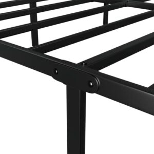 BetLife Queen Size Bed Frame with Stronger Steel Slat Support/ 16 Inch High Non- Slip Platform/Noise Free Mattress Foundation/No Box Spring Needed/Black