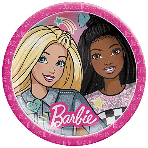 Barbie Dream Birthday Party Supplies Bundle Pack includes Dessert Plates, Lunch Plates, Napkins, Table Cover, Candles (Bundle for 16)