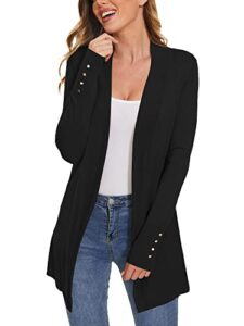 a row black cardigan for women dressy casual long sleeve open front knit cardigan sweaters summer lightweight cardigans