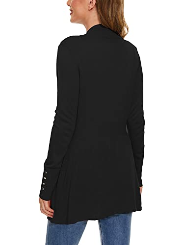 A ROW Black Cardigan for Women Dressy Casual Long Sleeve Open Front Knit Cardigan Sweaters Summer Lightweight Cardigans