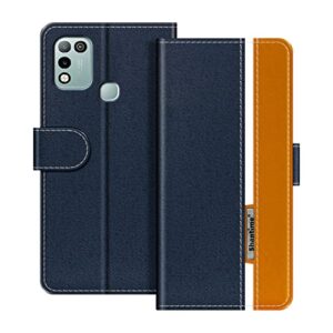 for infinix hot 10 play flip cover, magnetic buckle multicolor business pu leather phone case with card slot, for infinix smart 5 india 6.82 inches