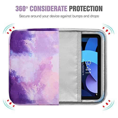 TiMOVO 9-11" Tablet Sleeve Bag Case with Shoulder Strap for iPad 10.2 2021-2019, iPad 10th Generation 2022, iPad Air 5/4 10.9, iPad Pro 11 2022-2018, Galaxy Tab S9/S8/A8/A7 2023, Watercolor Purple