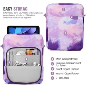 TiMOVO 9-11" Tablet Sleeve Bag Case with Shoulder Strap for iPad 10.2 2021-2019, iPad 10th Generation 2022, iPad Air 5/4 10.9, iPad Pro 11 2022-2018, Galaxy Tab S9/S8/A8/A7 2023, Watercolor Purple