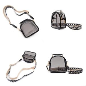 UEOE Clear Purse for Women, Crossbody Clear Bag Stadium Approved, See Through PVC Bag with 2 Shoulder Straps