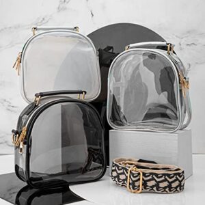 UEOE Clear Purse for Women, Crossbody Clear Bag Stadium Approved, See Through PVC Bag with 2 Shoulder Straps