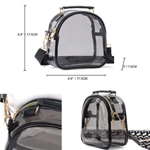 UEOE Clear Purse for Women, Crossbody Clear Bag Stadium Approved, See Through PVC Bag with 2 Shoulder Straps