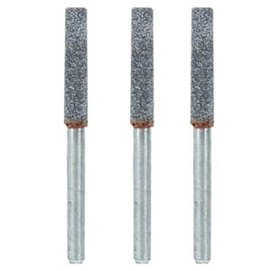 diamond chainsaw sharpener burr stone file, 3pcs 4mm sharpening stone, fit for any rotary tool power drill/hand drill attachment, diamond chainsaw sharpener burr stone file, 3pcs 4grinding stone