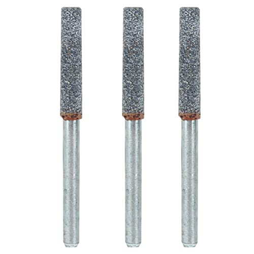 Diamond Chainsaw Sharpener Burr Stone File, 3Pcs 4mm Sharpening Stone, Fit for Any Rotary Tool Power Drill/Hand Drill Attachment, Diamond Chainsaw Sharpener Burr Stone File, 3Pcs 4grinding stone